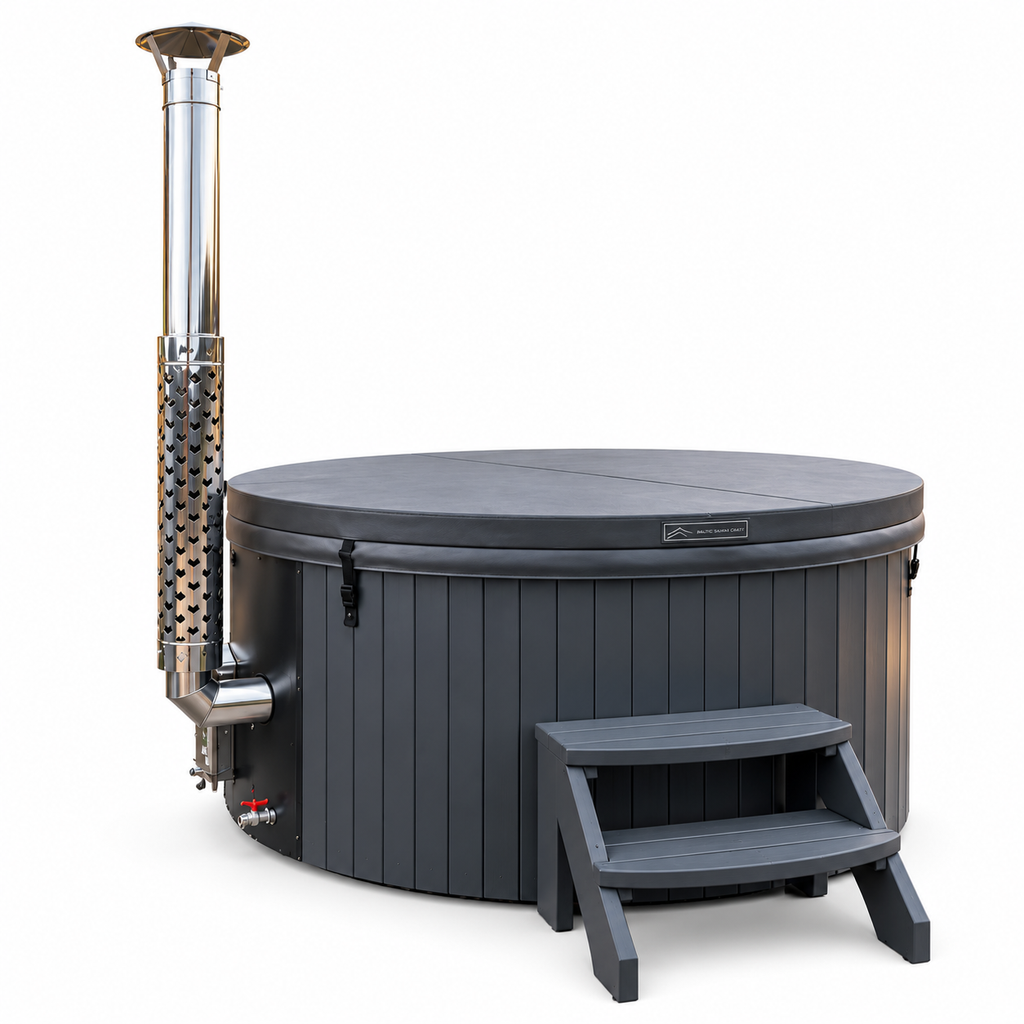 Nordic Thermowood 2.0m Wood-Fired Hot Tub – Hydro Massage & LED Lighting