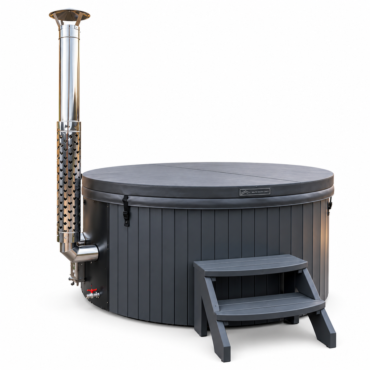 Nordic Thermowood 2.0m Wood-Fired Hot Tub – Hydro Massage & LED Lighting
