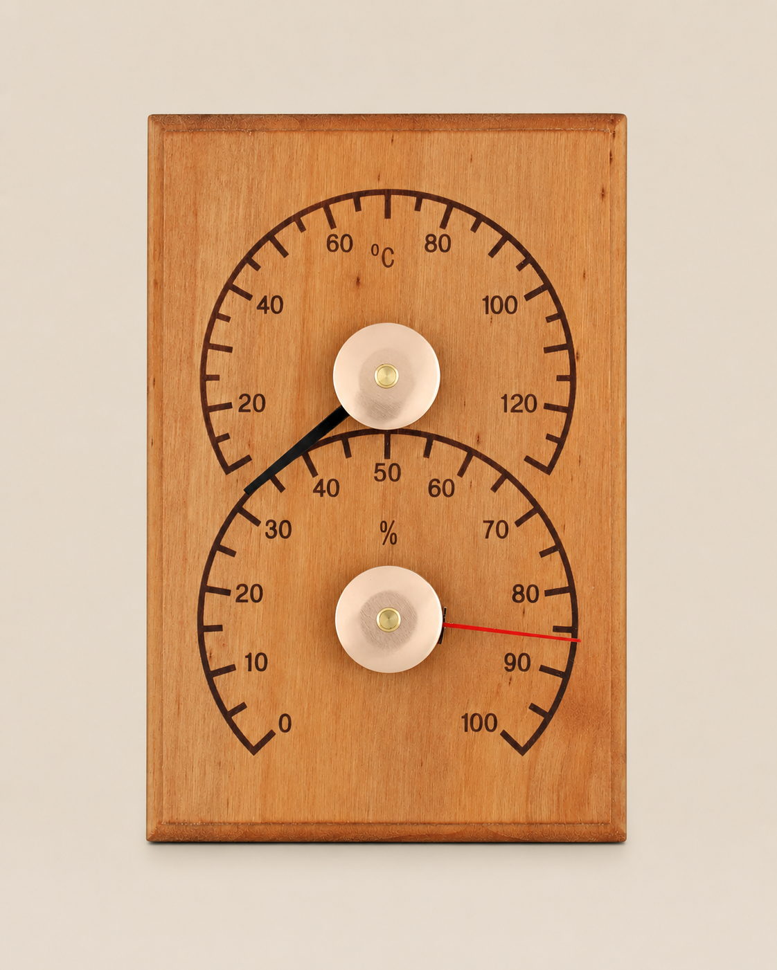 4Living Sauna Thermometer & Hygrometer – Natural Wood