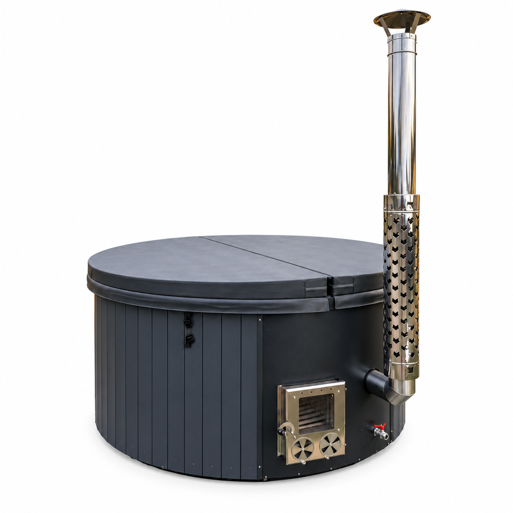 Nordic Thermowood 2.0m Wood-Fired Hot Tub – Hydro Massage & LED Lighting