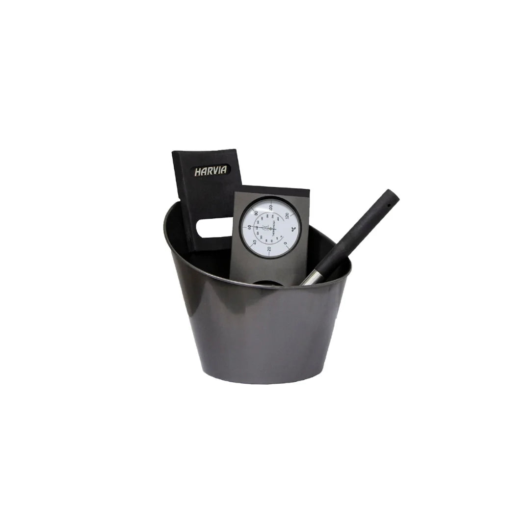Harvia Black Steel Sauna Accessory Set – 3 Piece