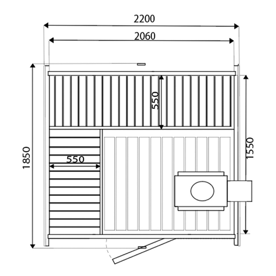 Nordic Quadro Mini 180 Outdoor Sauna