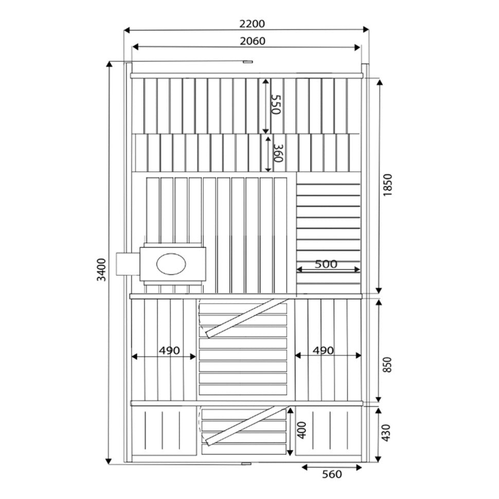 Nordic Quadro 340 Outdoor Sauna