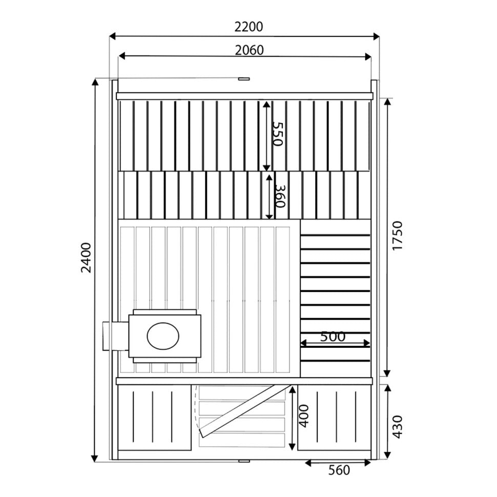 Nordic Quadro 240 Outdoor Sauna