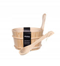 4Living Sauna Bucket & Ladle Set – Natural Wood